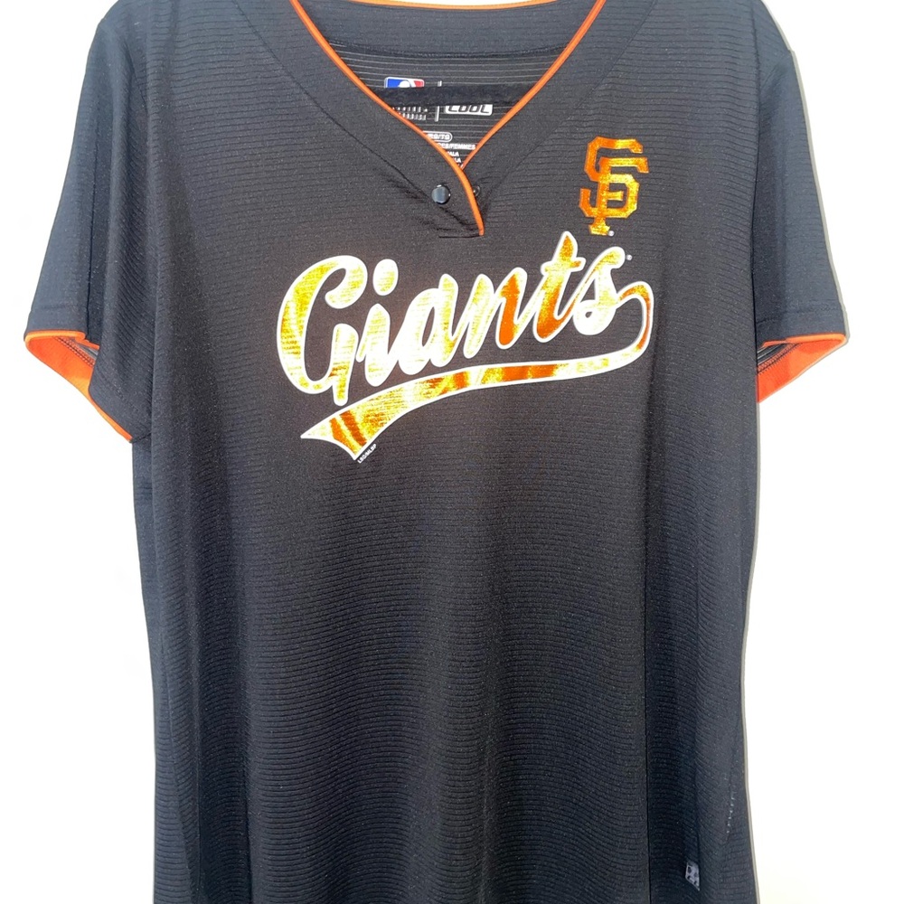 MLB Black and Orange Giants Women's Top